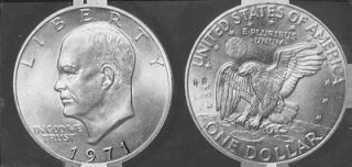 1971 one dollar coin in Eisenhower (1971 78)