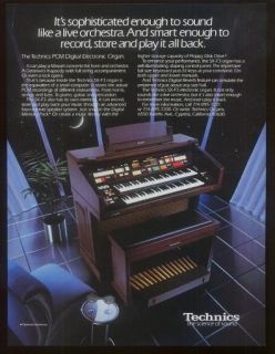 1986 Technics PCM digital organ photo print ad