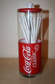 Collectable Coca Cola Classic Diner Glass Straw Dispenser Original 