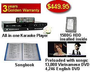 All in one Karaoke Player with Vietnamese DVD and English DVD songs, 2 
