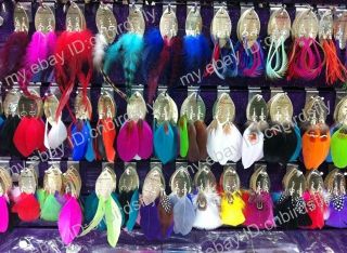   jewelry Lots Mix Color Dangle Natural Pheasant Feather Earrings