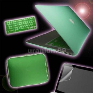   MacBook AIR MATTE Hard Case GREEN Keyboard Cover Screen Protector Bag
