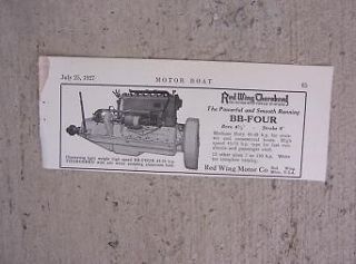   Red Wing Thorobred BB   Four Boat Motor Ad Cruiser Commercial Boat K