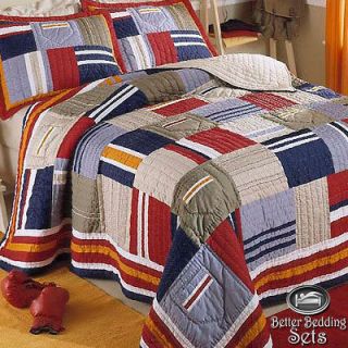   Teen Red Patchwork Cotton Quilt Collection Bedding Set Full Size