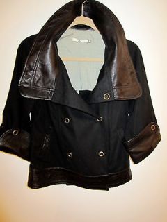 NWOT Mike and Chris Conrad Kimono Leather Canvas Black Jacket $435