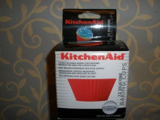 Kitchen Aid 12 Silicone Cupcake Liners Red NIB