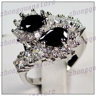 New fashion black sapphire/ruby/amethyst ladys 10KT white Gold Filled 