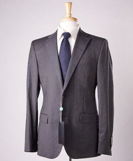 NWT $1295 CORNELIANI COLLECTION Charcoal Gray Brushed Wool Suit 42 R 