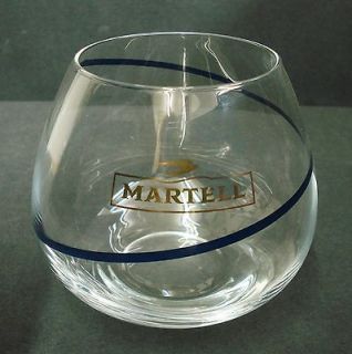 MARTELL BRANDY COGNAC BOWL SHAPED GLASS PUB HOME BAR USED
