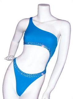 Pageant, Figure Competition Swimsuit NWOT by Lady M, size SM Turquoise 