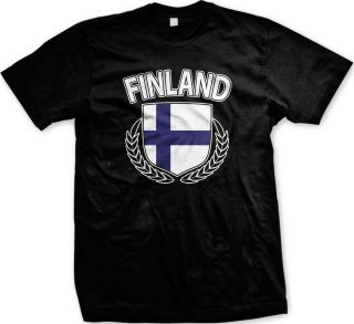Finland Flag Nordic Cross Laurel Leaves Finnish Crest Helsinki Fun Men 