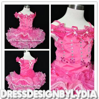 134S Girl Pink Glitz Pageant Easter Party Dress Costume Outfits 9 10Y