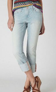   Pilcro Coated Light wash Rolled Crops Denim Jeans NwT 31 12