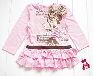 Girls Size 2 3 4 Minnie Mouse Top+Leopard Pants Costume Fancy Dress Up 