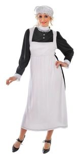 Ladies Victorian Parlour Maid Mary Poppins Downton Costume Fancy Dress 