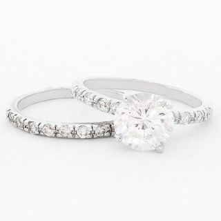 Ladies Sterling Silver 925 Round 8Mm Cubic Zirconia Wedding Ring 