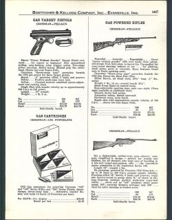 1956 AD Crossman Gas Powered Guns Pellgun Air Rifles BB Guns