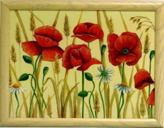   FIELD POPPIES Flower LAP TRAY Beanbag Cushion LAPTRAY By Creative Tops