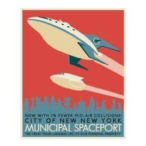 Futurama Tin Cubicle Sign New New York Municipal Space Port
