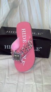 Western Pink Bling Flip Flops With Cross Christmas Gift