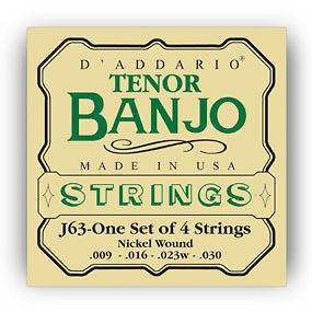 Addario 4 String Tenor Banjo String Set, Nickel Wound, Gauges .009 