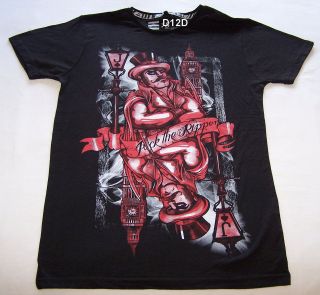 Jack The Ripper Mens Black Red Printed T Shirt Size L New