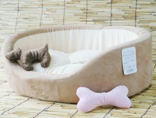 Pet Dog Cat Soft Bed House +dog toy Brown/Pink S,M,L