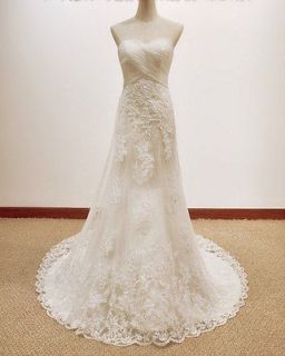 Vintage A LINE Lace Wedding Dress Bridal Gown wedding dresses Custom 