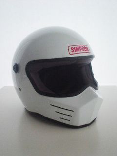 Vintage SIMPSON Motorcycle Helmet racing Bandit Classic pilot WHITE 