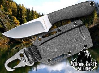 BENCHMARK Neck Knife Black G 10 Micarta Handle Knives Sheath Carabiner 