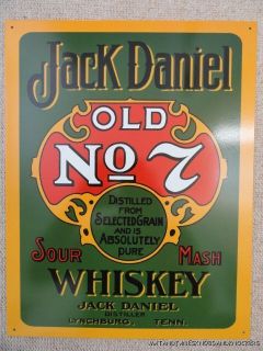 LARGE VINTAGE STYLE JACK DANIEL OLD NO.7 WHISKEY DECORATIVE METAL WALL 