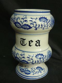 BLUE ONION TEA CANISTER BOWL CONTAINER Vintage Aka Danube
