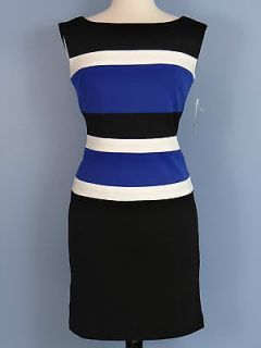 New NWT Sandra Darren Sleeveless Stretch Color Block Sheath Dress 
