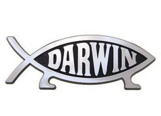 Darwin Evolution Fish Raised Chrome Like Finish Car Emblem Evolved 