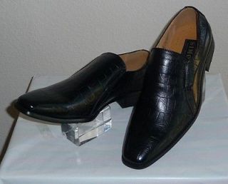 New Mens Men Dress Shoes Slip On Black Designer Inspired Leather 