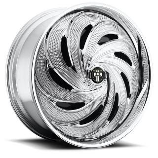 22 DUB SPIN FLO Wheel SET Chrome Spinner 22x9.5 RWD 5 & 6 LUG RIMS 