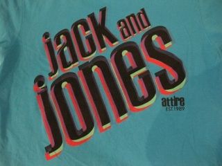 MENS GRAPHIC TEE JACK & JONES T SHIRT ATTIRE ORIGINAL AUTHENTIC MEDIUM