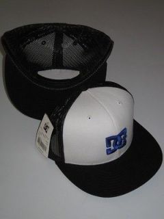 DC Norman 2 White Black Blue Trucker Adjustable Skate Hat CAP Snap 