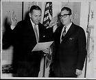 1957 Leon Cangiano Gov Foster Furcolo adminsters oath office Press 
