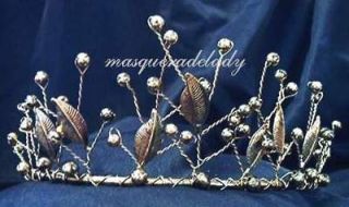 dainty gold tiara medieval crown leaves costume accessory prop bridal 