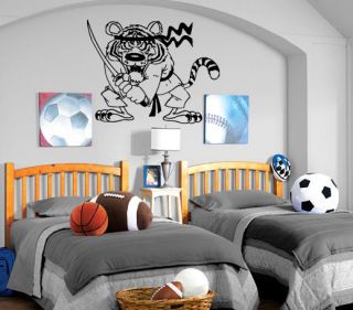 KARATE NINJA TIGER CARTOON Kids Room Nursery Wall MURAL Vinyl Art 