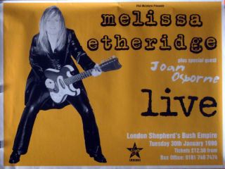 Melissa Etheridge 30x40 London Shepherds Bush Poster