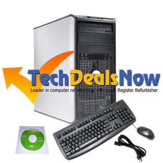REFURBISHED DELL DUAL CORE 2 DUO 3.0 GHZ TOWER DESKTOP PC 4GB, 250GB 