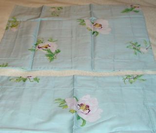 Yves Delorme New Calliopee Green Pink Peonies Floral Pillow Shams 