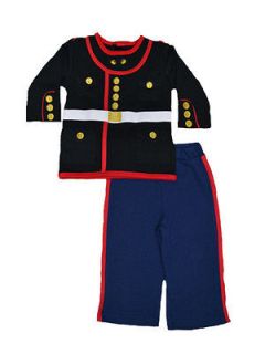   2pc Marine Corps Boys Dress Blues Uniform Top and Pant sizes 0 12 mos