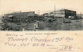 Cleveland Oklahoma OK 1905 Indian Territory Downtown Main Street North 