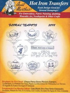   Teapot Aunt Marthas Hot Iron On Embroidery Transfer Designs pattern