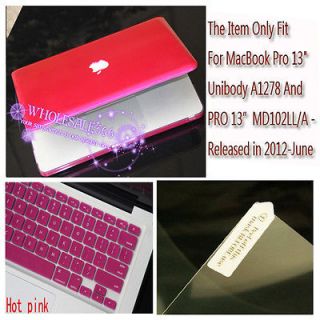   MacBook Pro 13 A1278 Solid Hard Case Keyboard LCD Cover Pink
