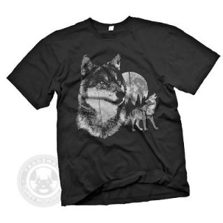 VINTAGE 80S WOLF cheesy howling wolves napoleon dynamite GILDAN T 