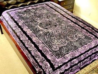 Purple Celtic Swan Tapestry, Wall Hanging or Bed Sheet!